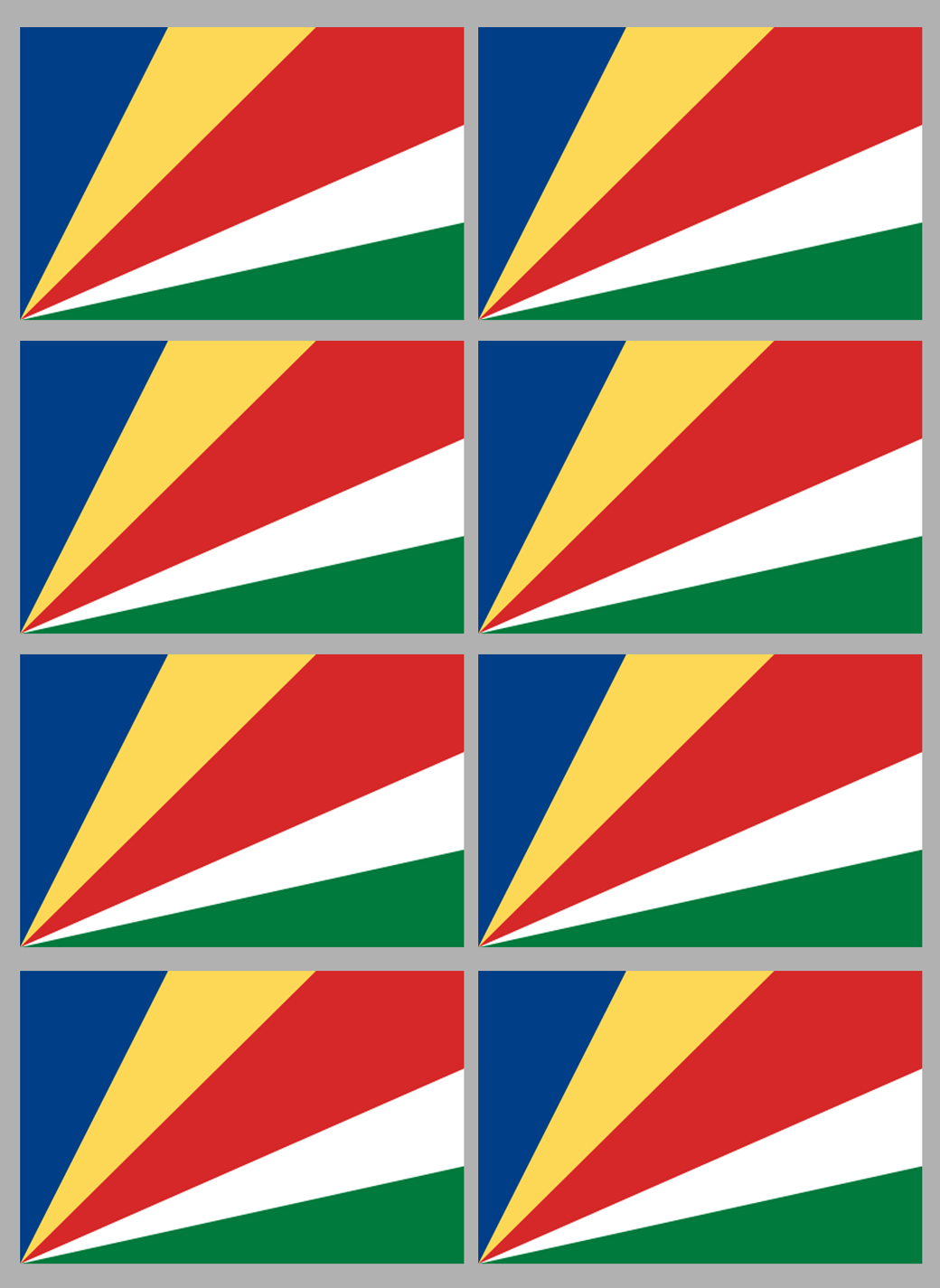 Drapeau Seychelles (8 stickers - 9.5 x 6.3 cm) - Sticker/autocollant