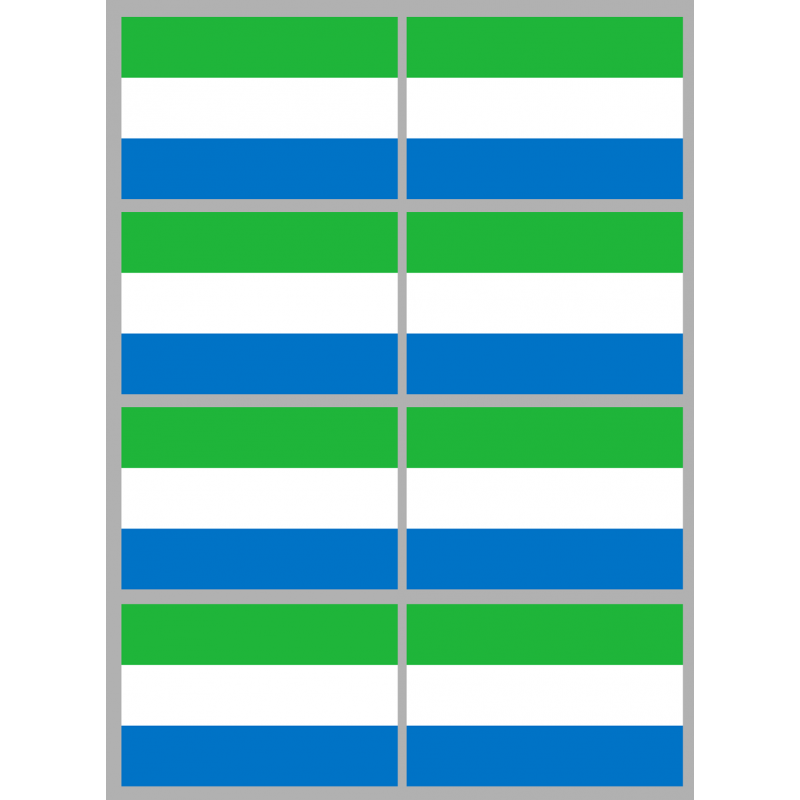 Drapeau Sierra Leone (8 stickers - 9.5 x 6.3 cm) - Sticker/autocollant