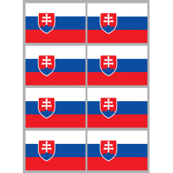 Drapeau Slovaquie (8 stickers - 9.5 x 6.3 cm) - Sticker/autocollant