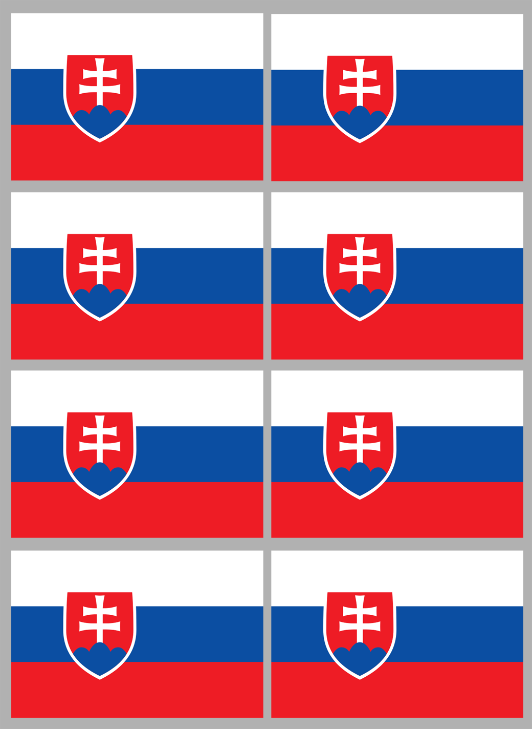 Drapeau Slovaquie (8 stickers - 9.5 x 6.3 cm) - Sticker/autocollant