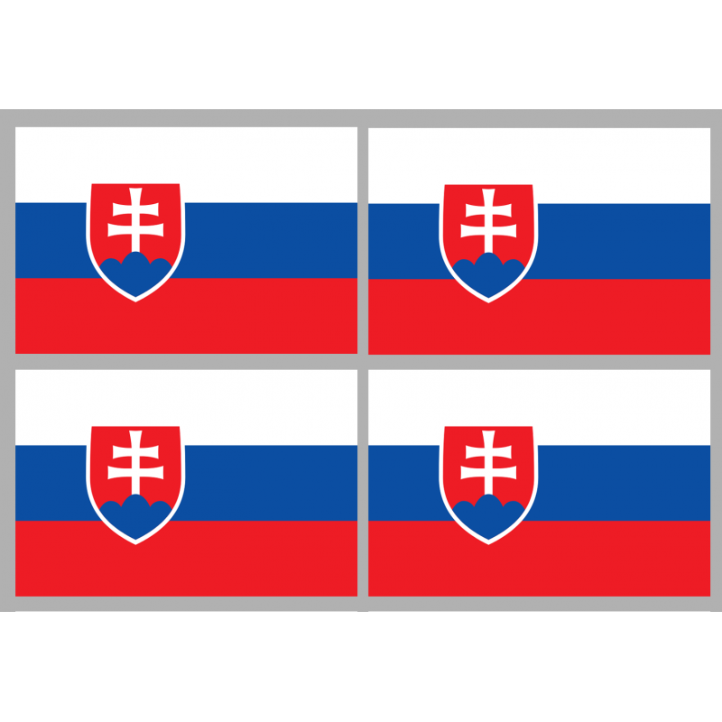 Drapeau Slovaquie (4 stickers - 9.5 x 6.3 cm) - Sticker/autocollant