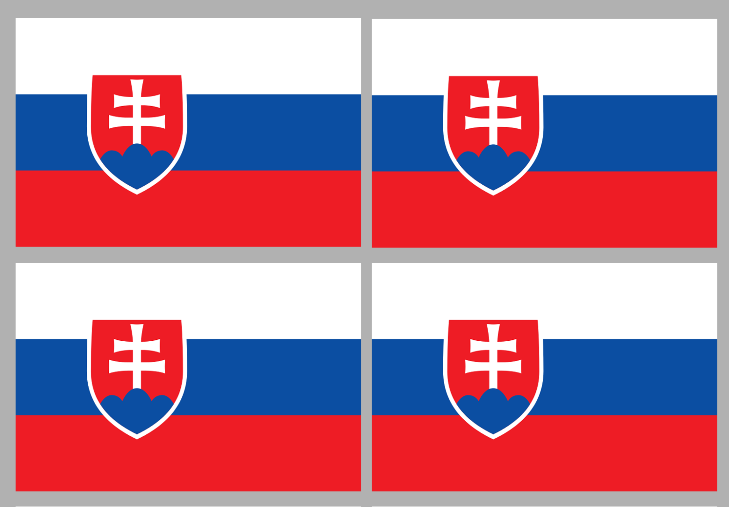 Drapeau Slovaquie (4 stickers - 9.5 x 6.3 cm) - Sticker/autocollant