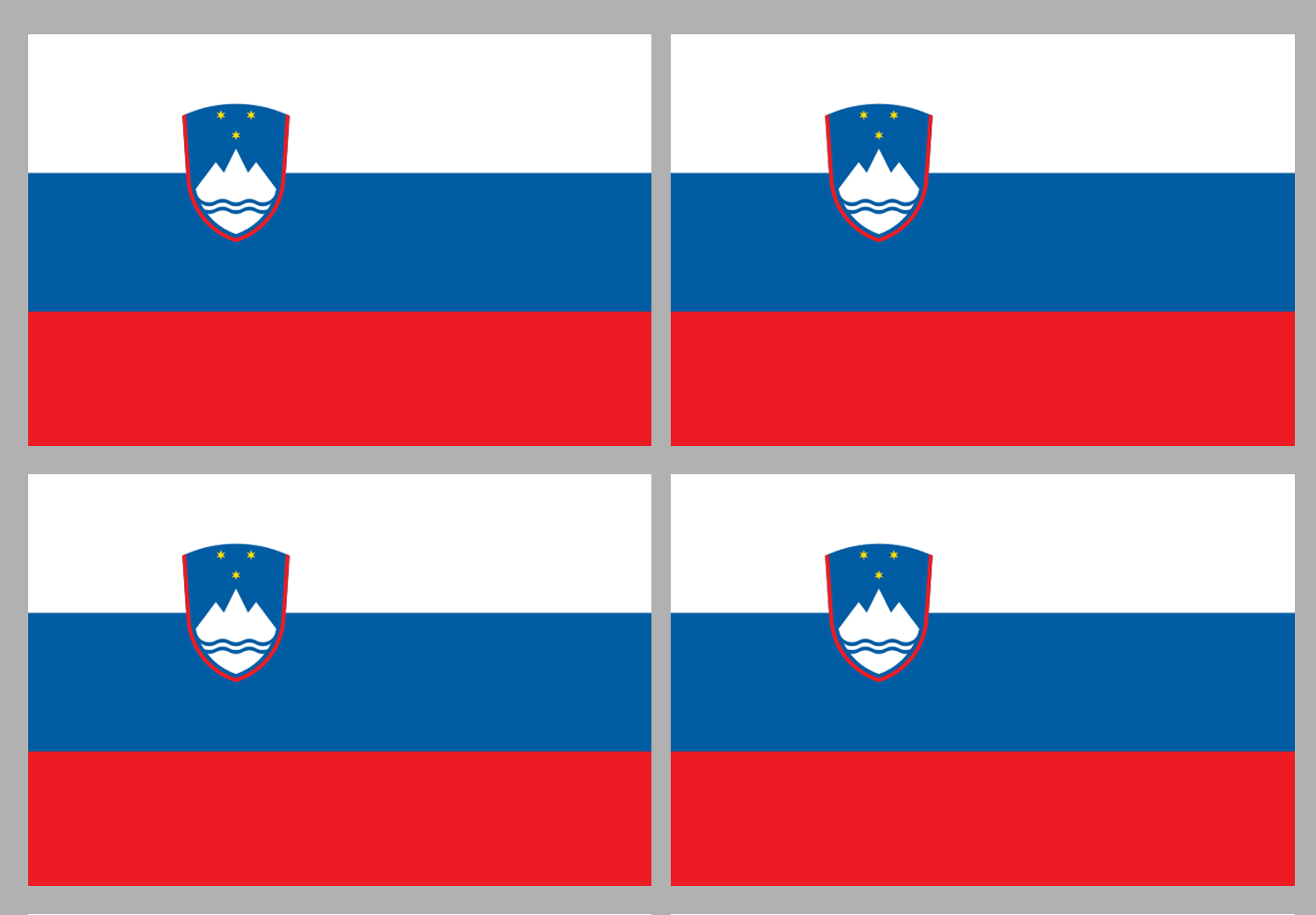 Drapeau Slovénie (4 stickers - 9.5 x 6.3 cm) - Sticker/autocollant