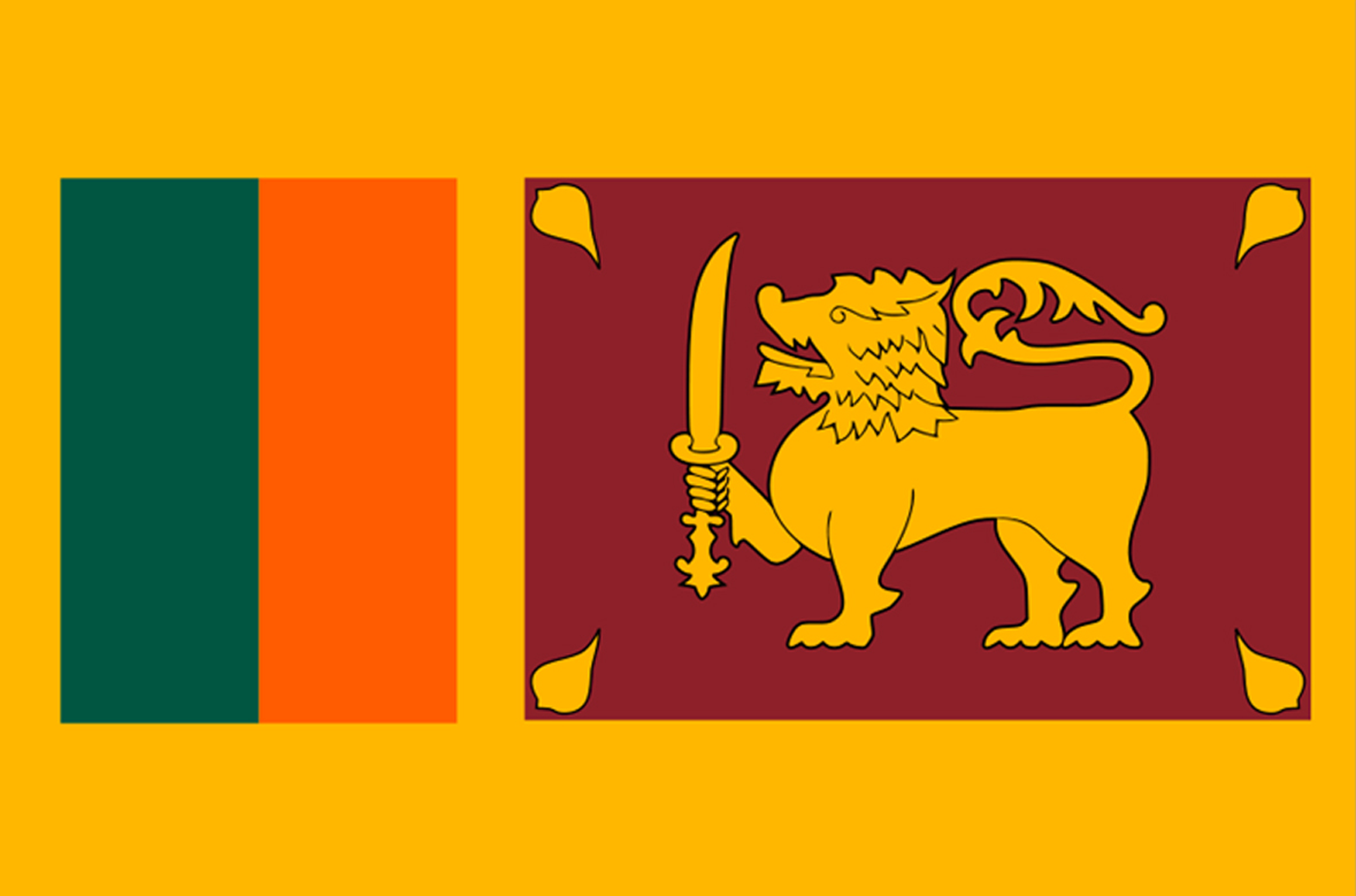 Drapeau Sri Lanka (19.5 x 13 cm) - Sticker/autocollant