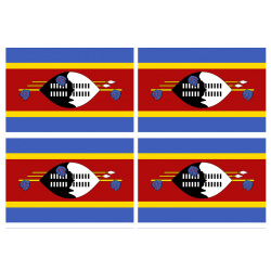 Drapeau Swaziland (4 stickers - 9.5 x 6.3 cm) - Sticker/autocollant