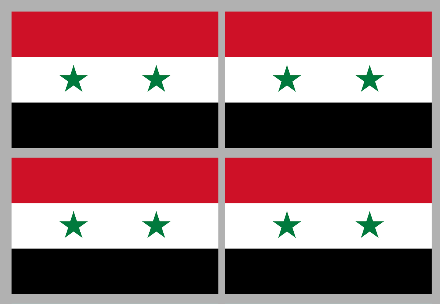 Drapeau Syrie (4 stickers - 9.5 x 6.3 cm) - Sticker/autocollant