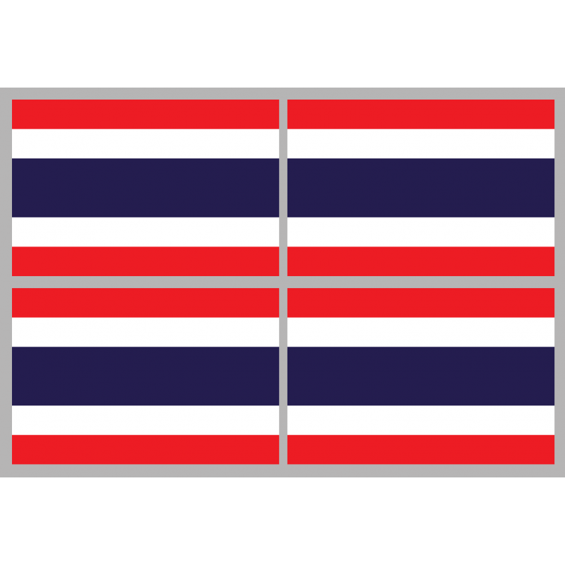 Drapeau Thaïlande (4 stickers - 9.5 x 6.3 cm) - Sticker/autocollant