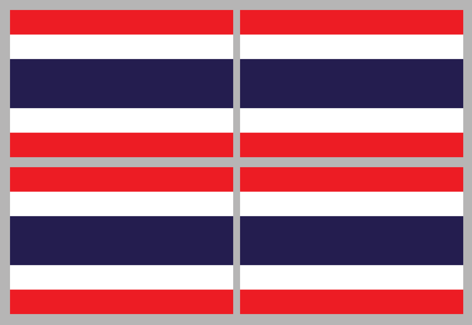 Drapeau Thaïlande (4 stickers - 9.5 x 6.3 cm) - Sticker/autocollant