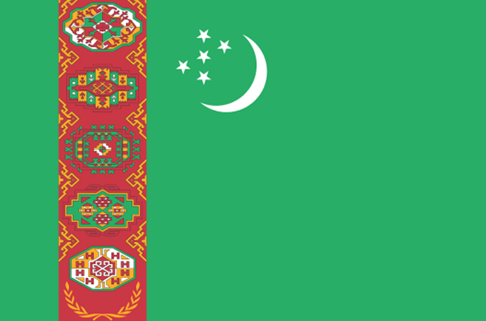 Drapeau Turkménistan (19.5 x 13 cm) - Sticker/autocollant