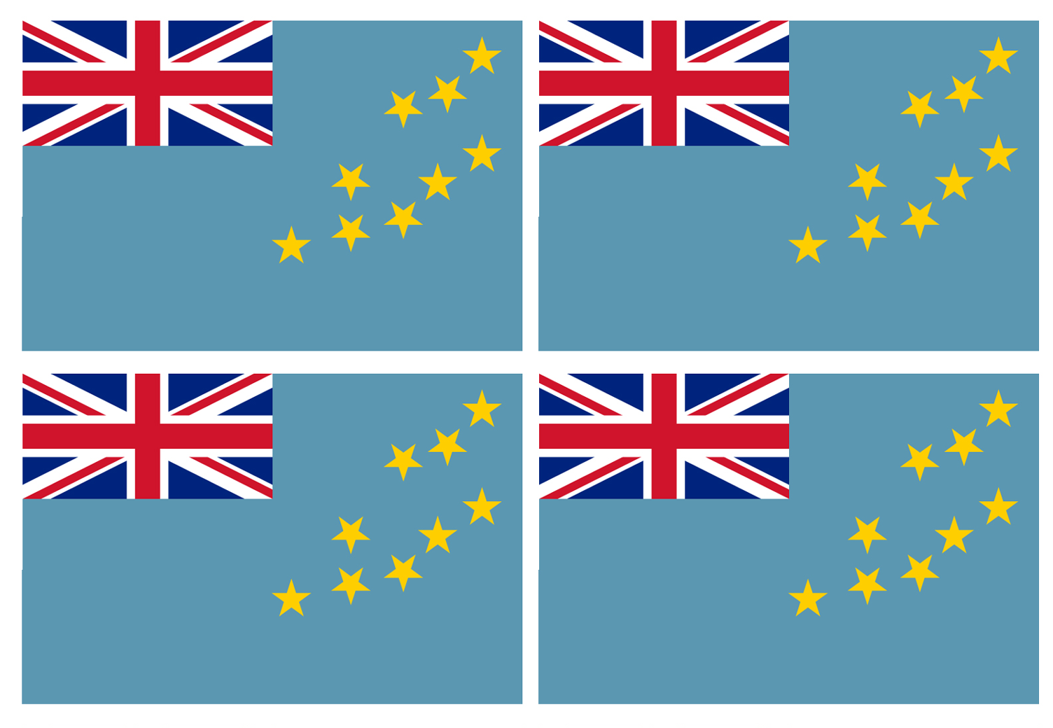 Drapeau Tuvalu (4 stickers - 9.5 x 6.3 cm) - Sticker/autocollant