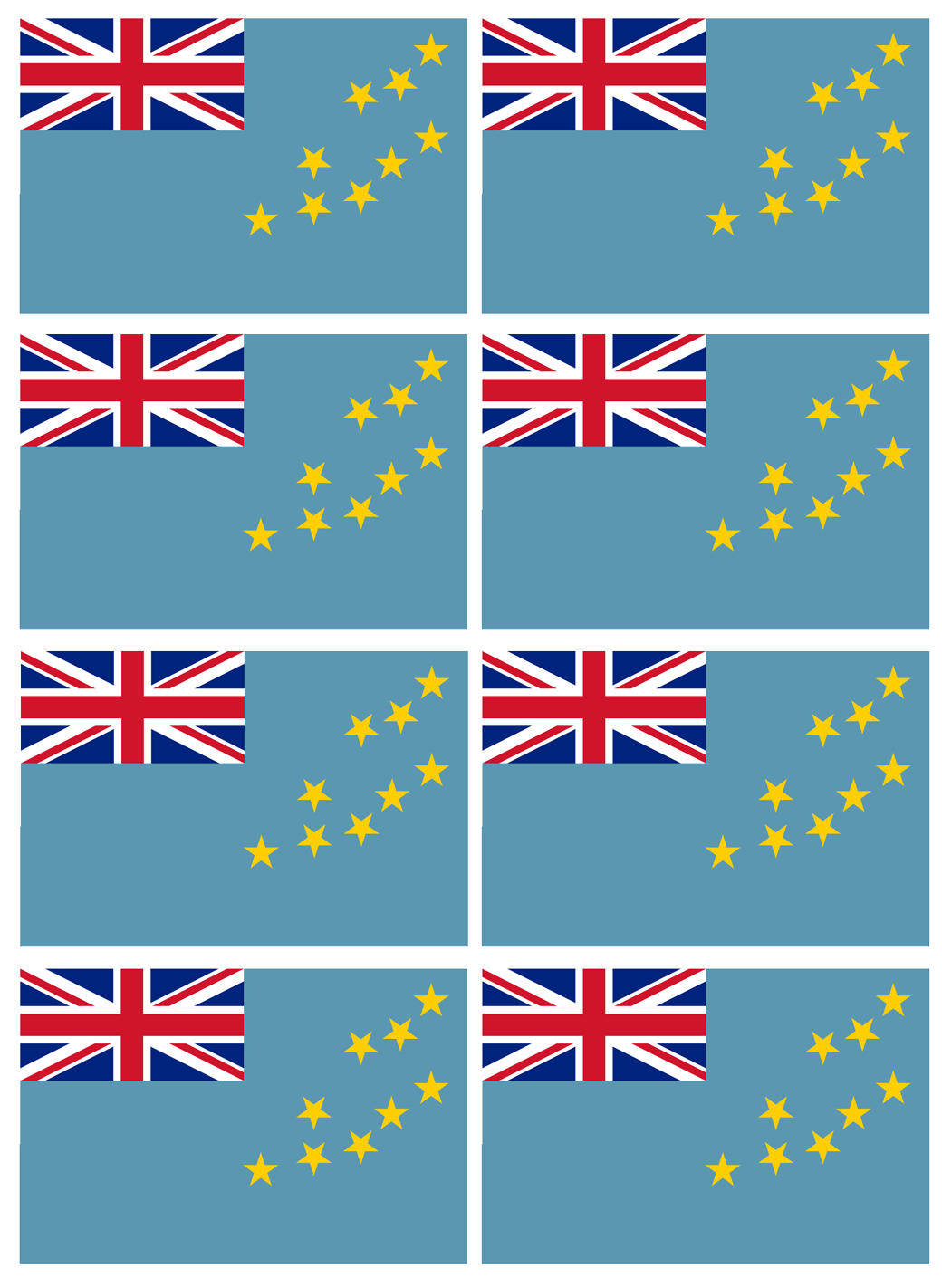 Drapeau Tuvalu (8 stickers - 9.5 x 6.3 cm) - Sticker/autocollant