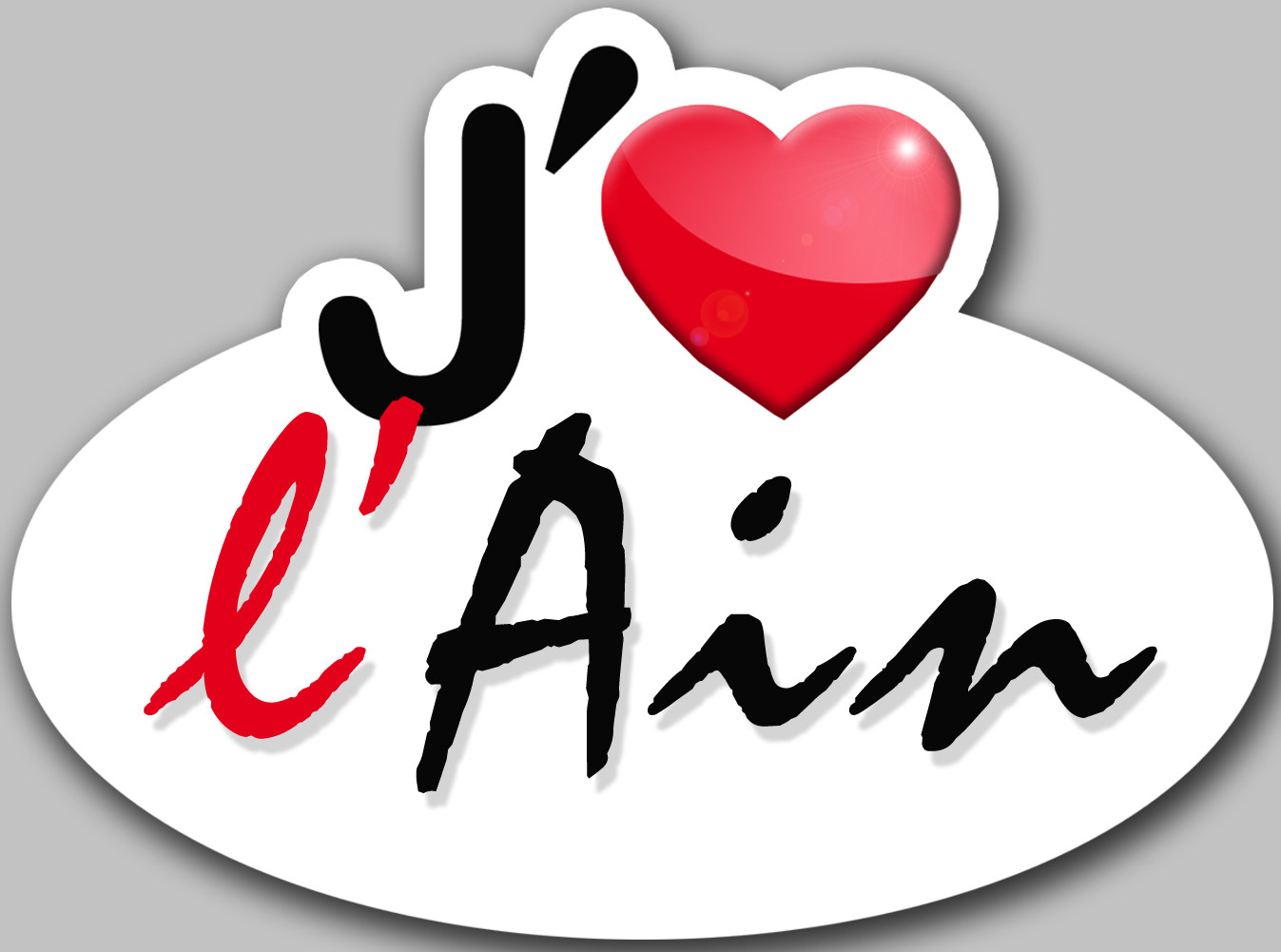 j'aime l'Aine (5x3.7cm) - Sticker/autocollant