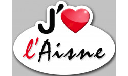 j'aime l'Aisne (5x3.7cm) - Sticker/autocollant