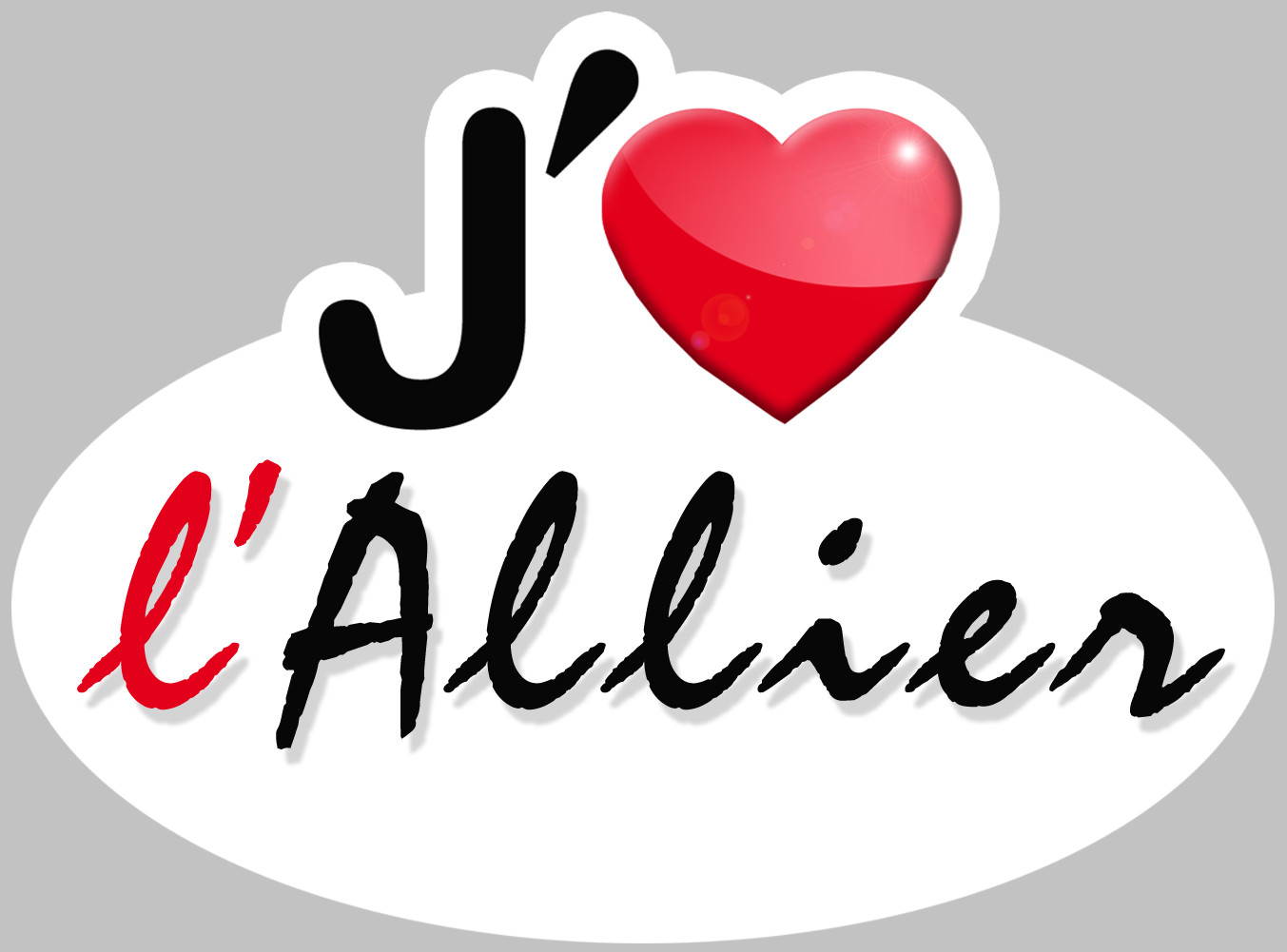 j'aime l'Allier (5x3.7cm) - Sticker/autocollant