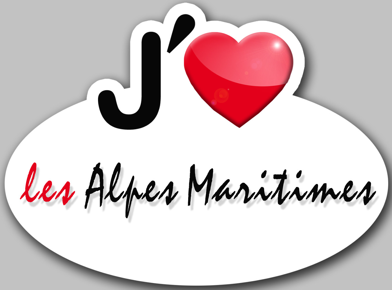 j'aime les Alpes-Maritimes (5x3.7cm) - Sticker/autocollant