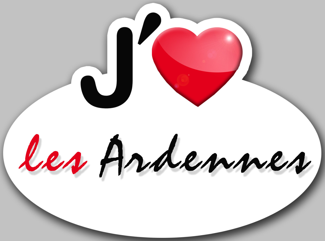 j'aime les Ardennes (5x3.7cm) - Sticker/autocollant