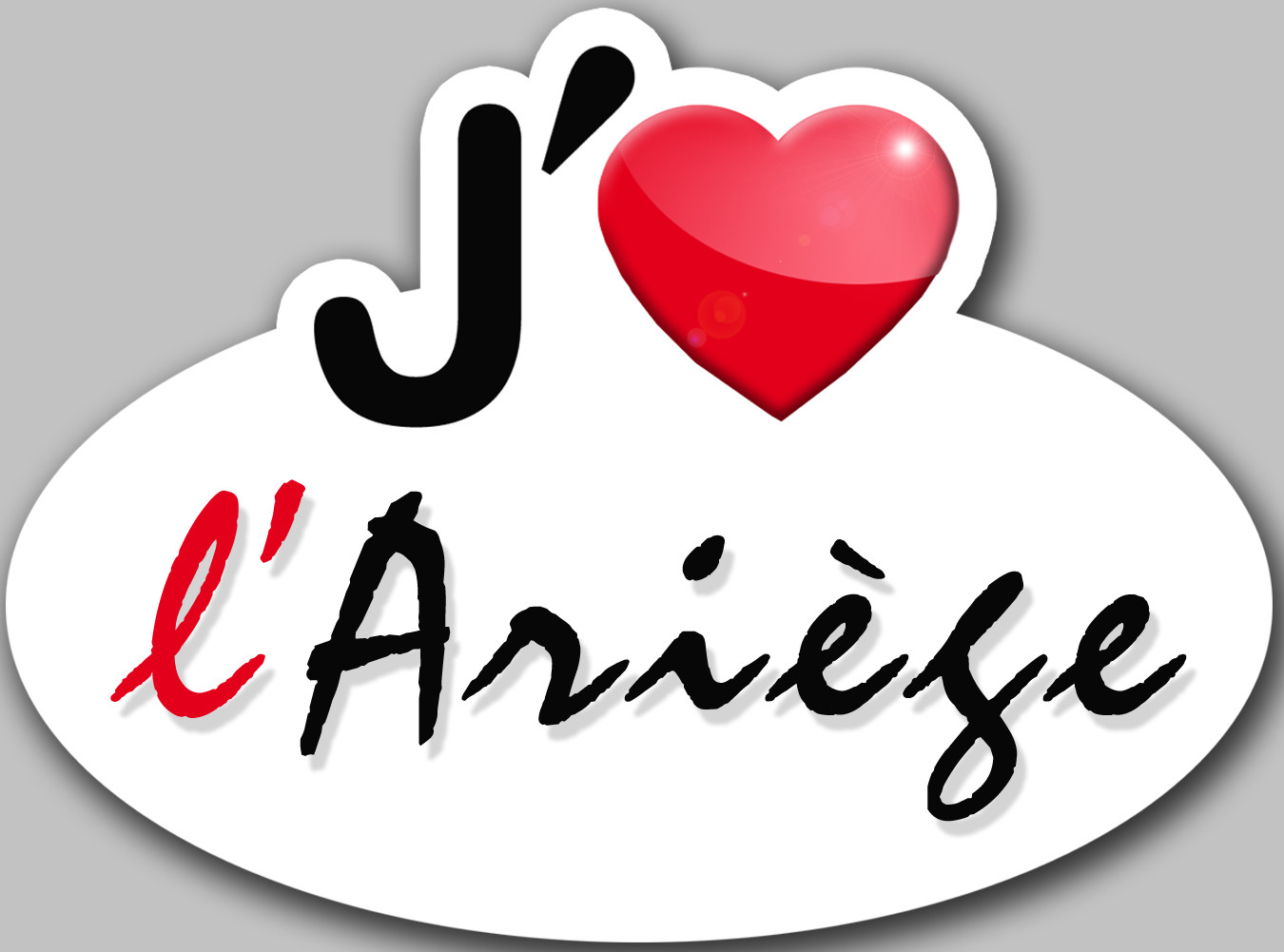 j'aime l'Ariège (5x3.7cm) - Sticker/autocollant