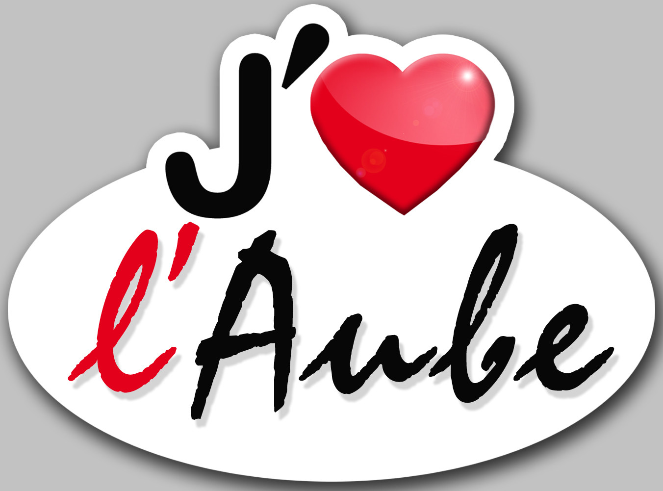 j'aime l'Aube (5x3.7cm) - Sticker/autocollant