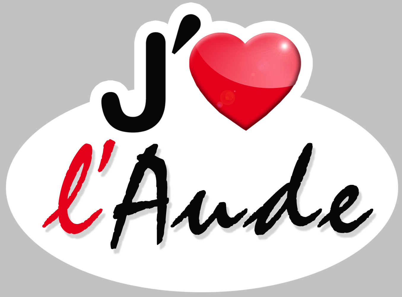 j'aime l'Aude (5x3.7cm) - Sticker/autocollant