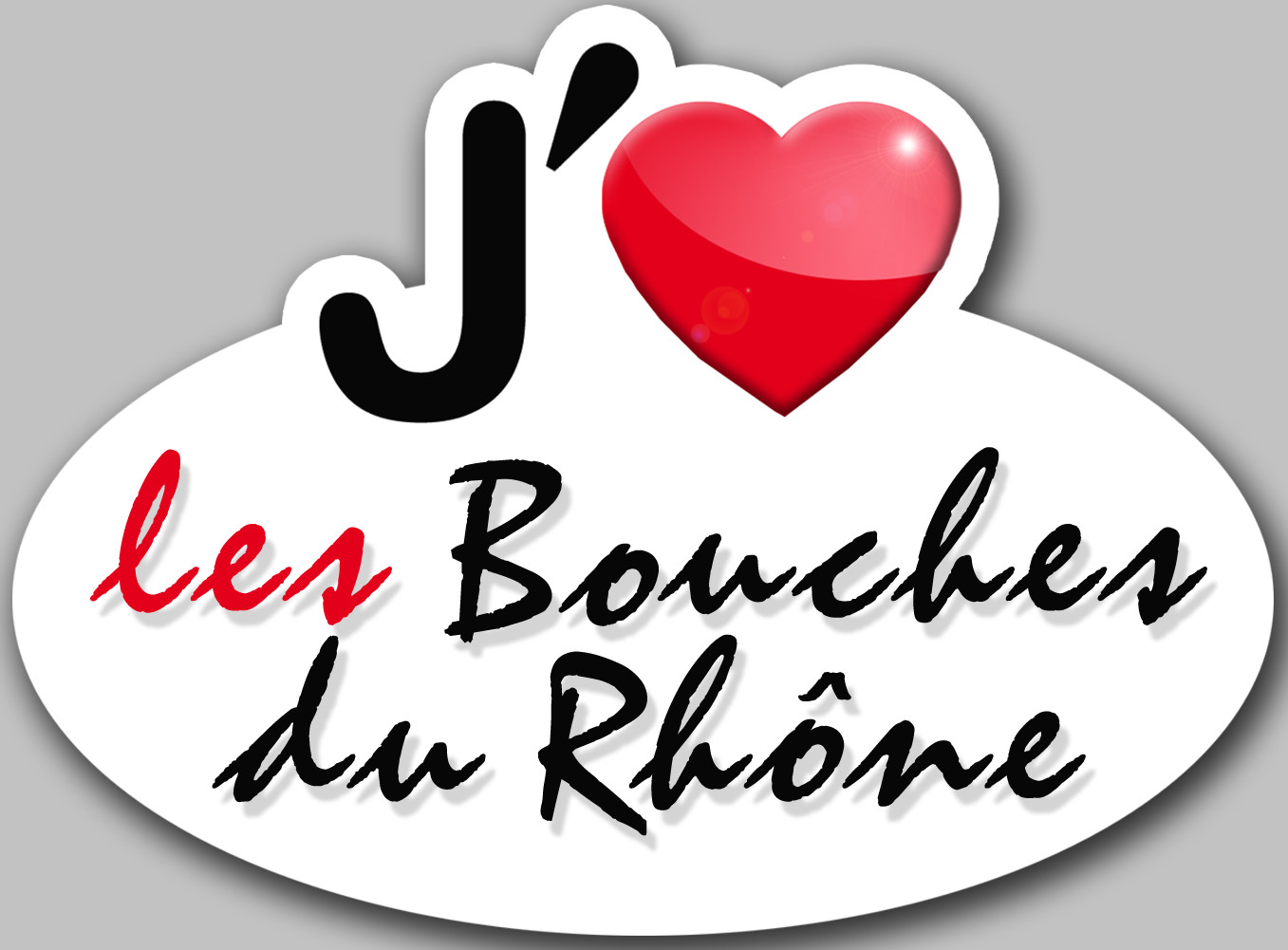 j'aime les Bouches-du-Rhône (5x3.7cm) - Sticker/autocollant