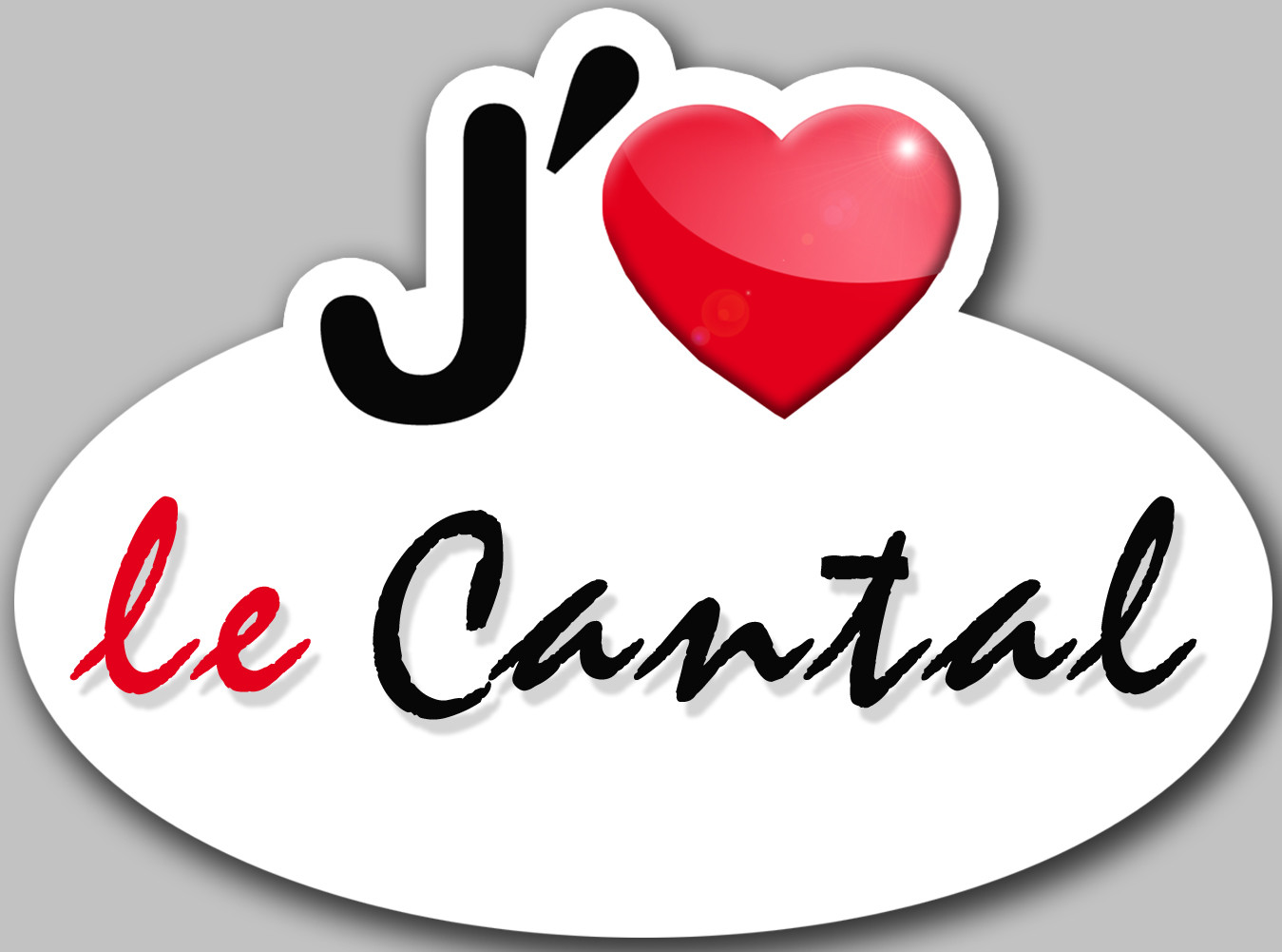 j'aime le Cantal (5x3.7cm) - Sticker/autocollant