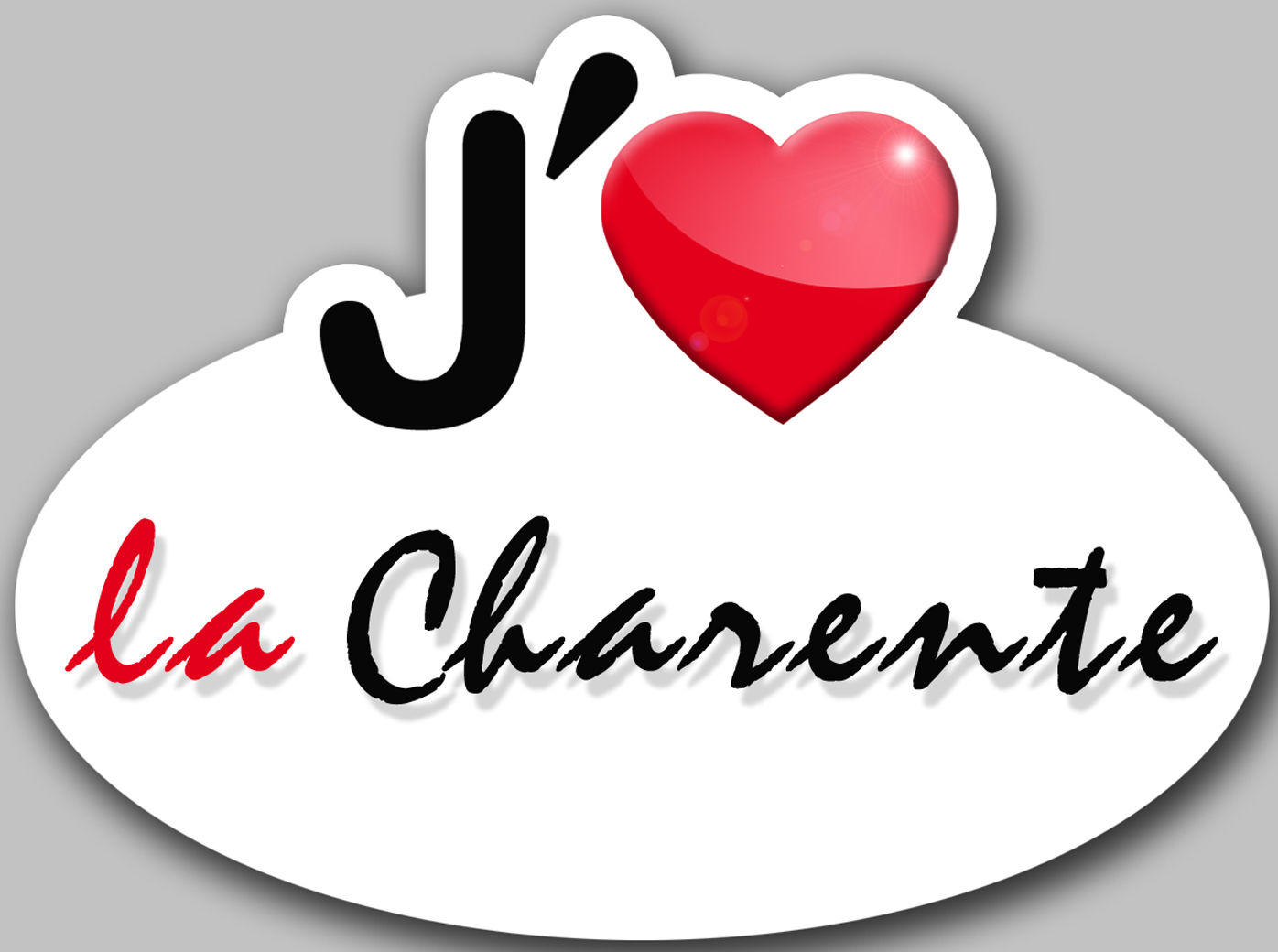 j'aime la Charente (5x3.7cm) - Sticker/autocollant