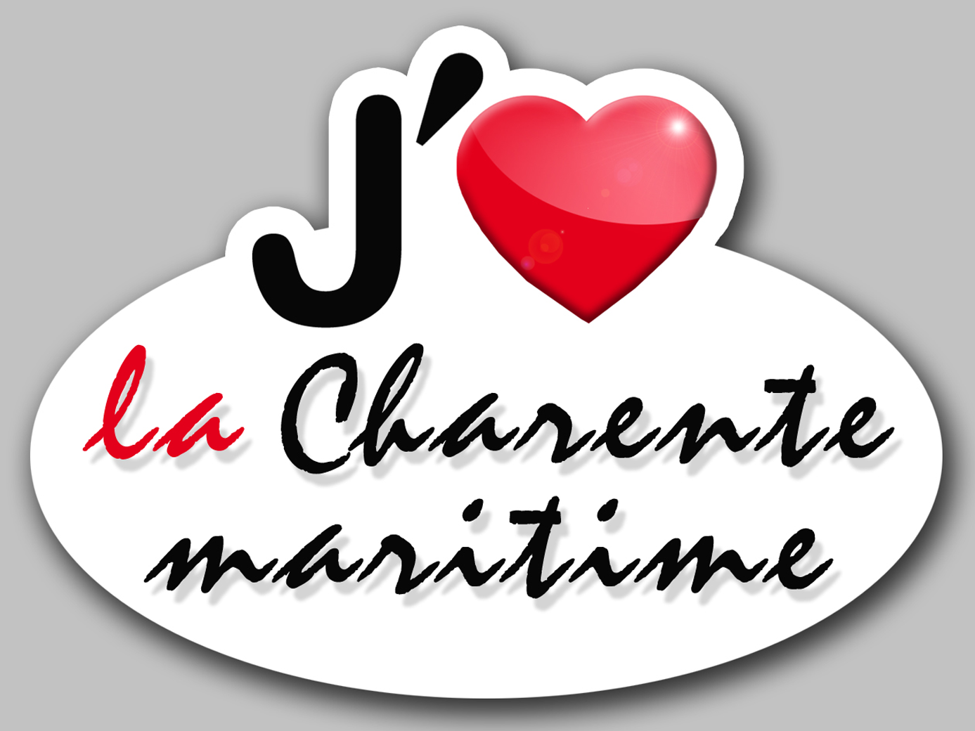 j'aime la Charente-maritime (5x3.7cm) - Sticker/autocollant