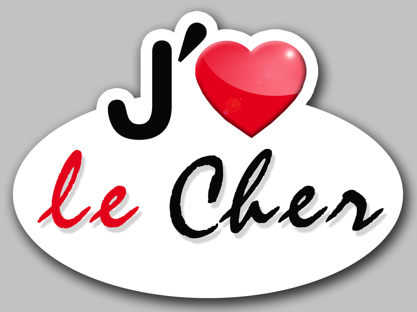 j'aime le Cher (5x3.7cm) - Sticker/autocollant