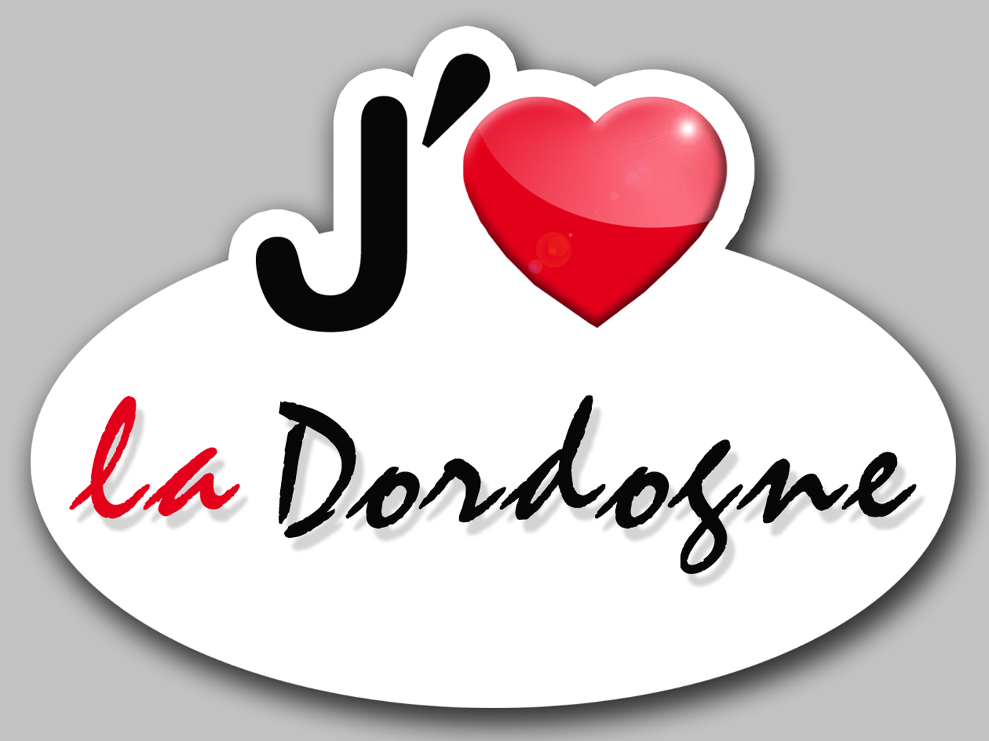 j'aime la Dordogne (5x3.7cm) - Sticker/autocollant