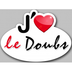 j'aime le Doubs (5x3.7cm) - Sticker/autocollant