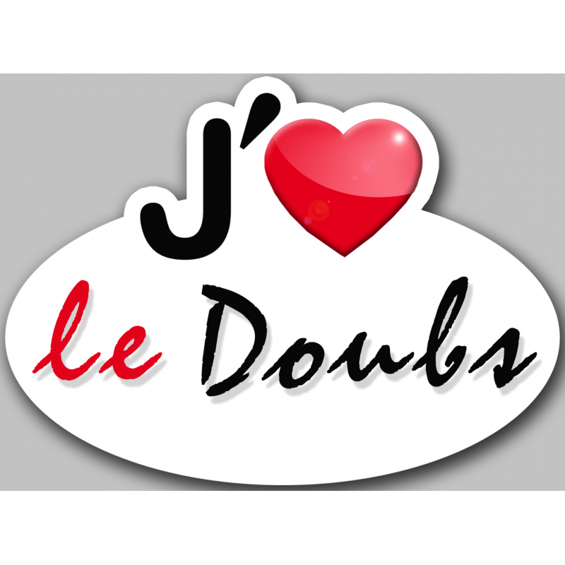 j'aime le Doubs (5x3.7cm) - Sticker/autocollant