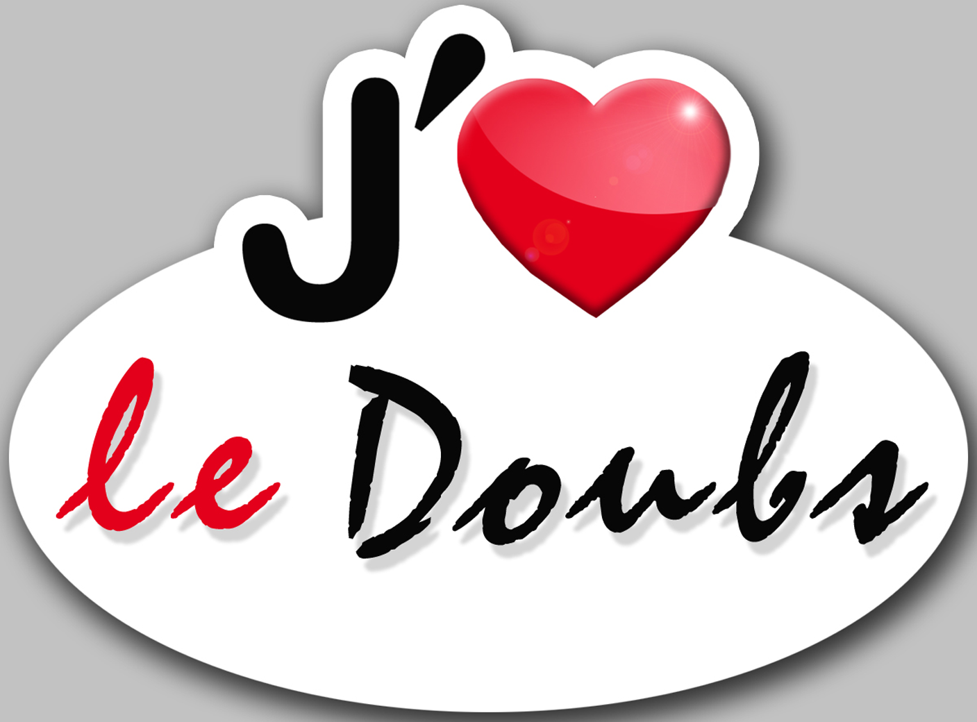 j'aime le Doubs (5x3.7cm) - Sticker/autocollant