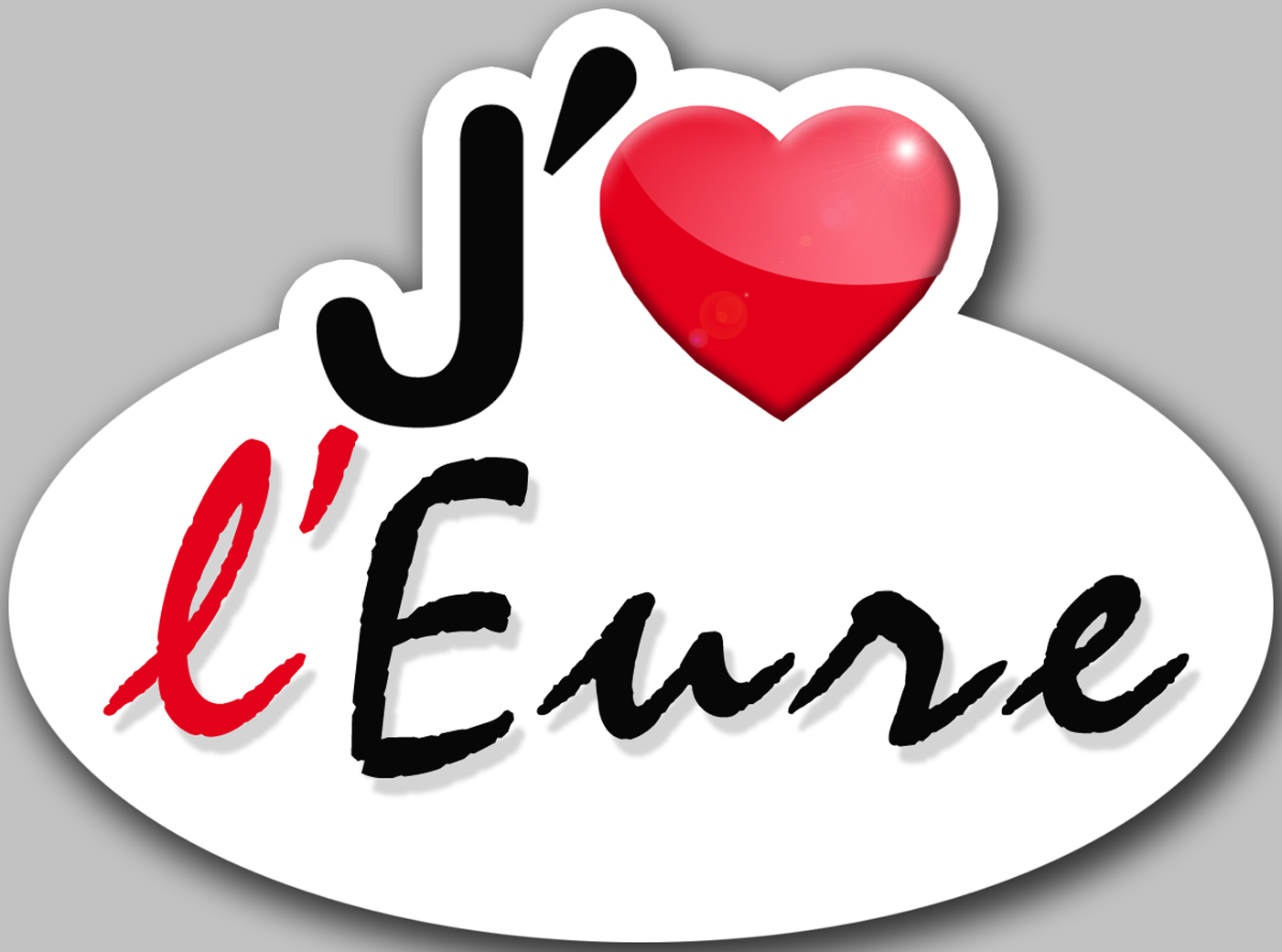 j'aime l'Eure (5x3.7cm) - Sticker/autocollant