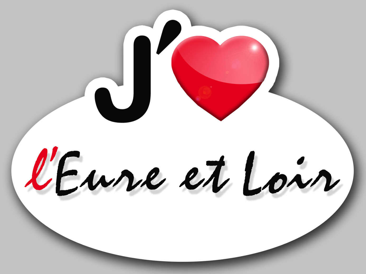 j'aime l'Eure-et-Loir (5x3.7cm) - Sticker/autocollant