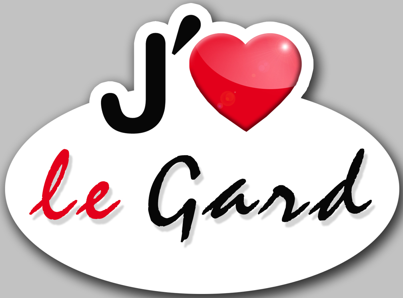 j'aime le Gard (5x3.7cm) - Sticker/autocollant