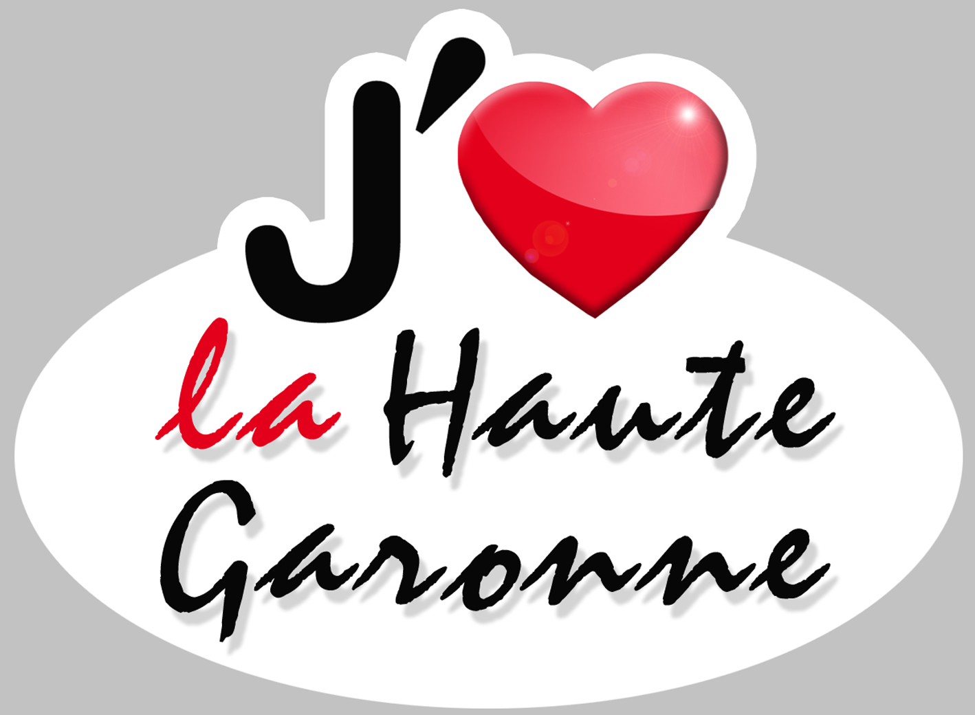 j'aime la Haute-Garonne (5x3.7cm) - Sticker/autocollant