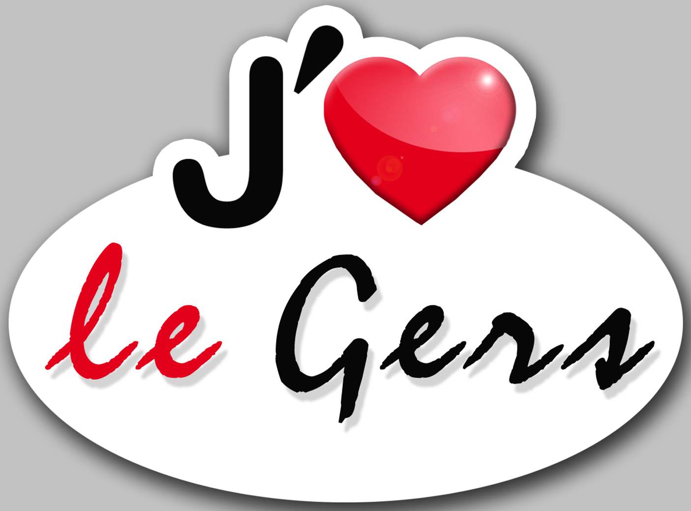 j'aime le Gers (5x3.7cm) - Sticker/autocollant