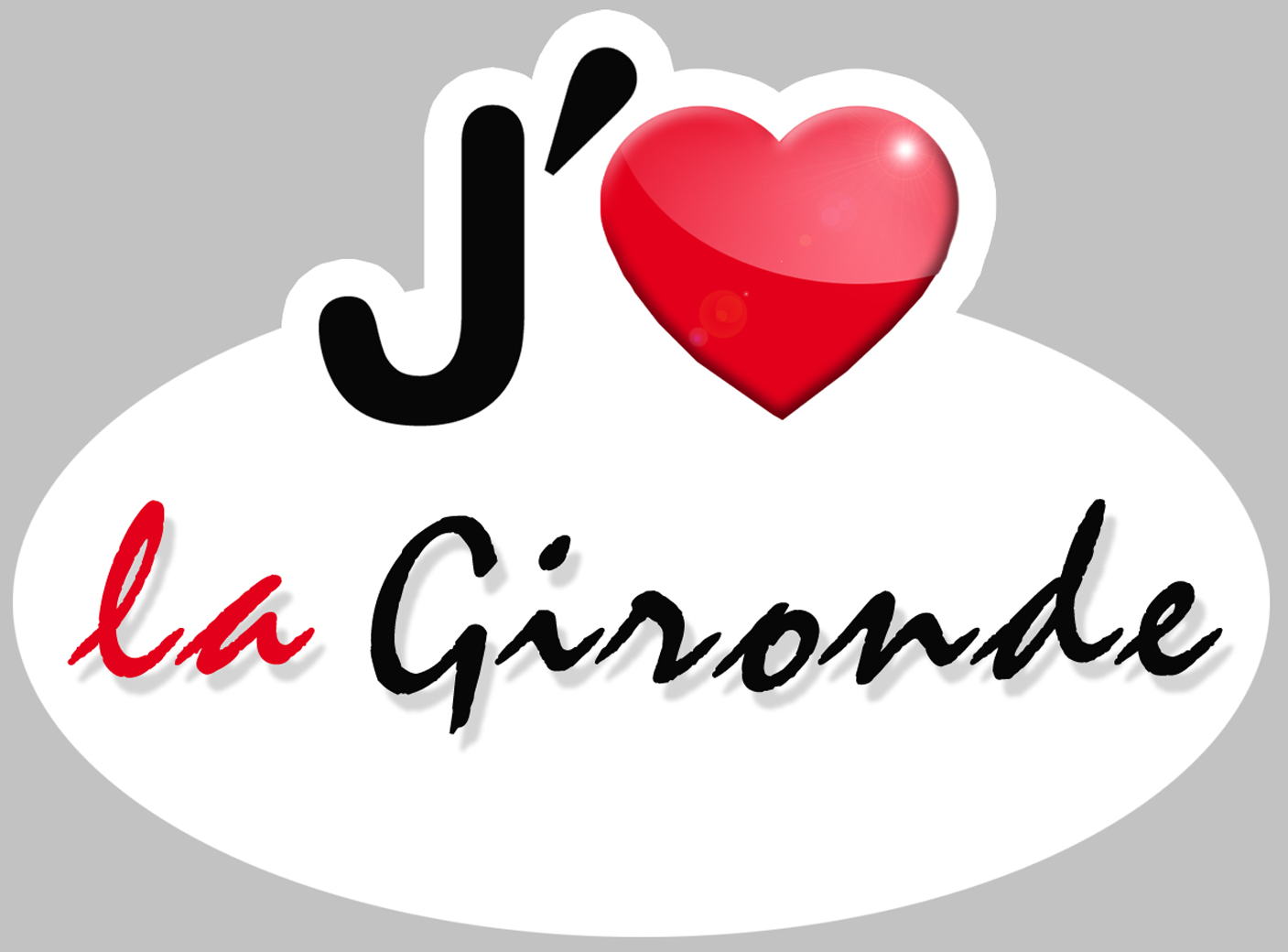 j'aime la Gironde (5x3.7cm) - Sticker/autocollant