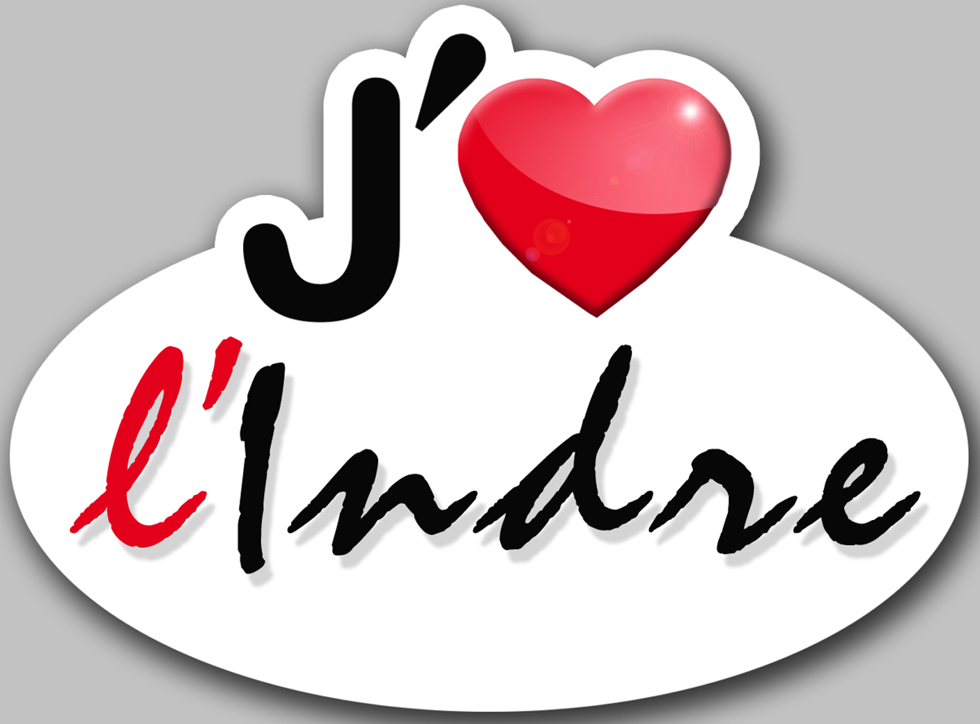 j'aime l'Indre (5x3.7cm) - Sticker/autocollant