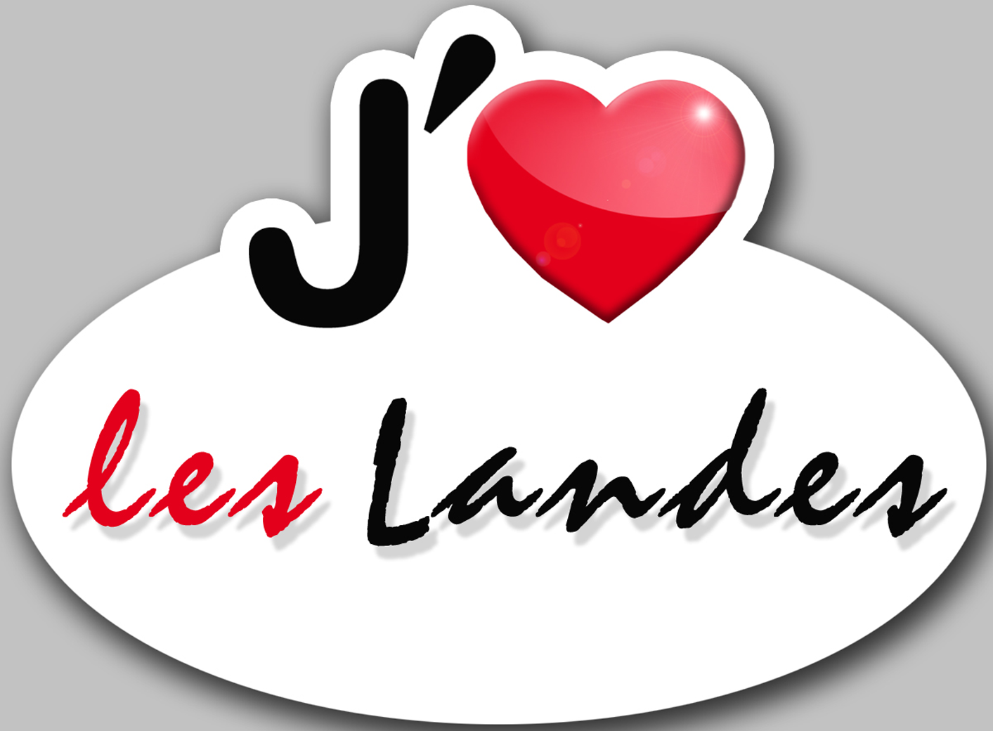 j'aime les Landes (5x3.7cm) - Sticker/autocollant