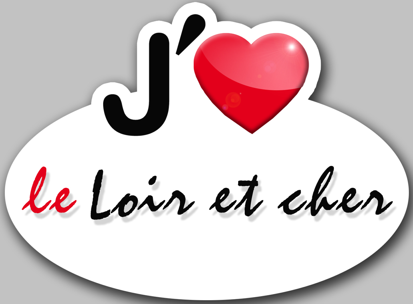 j'aime le Loir et cher (5x3.7cm) - Sticker/autocollant