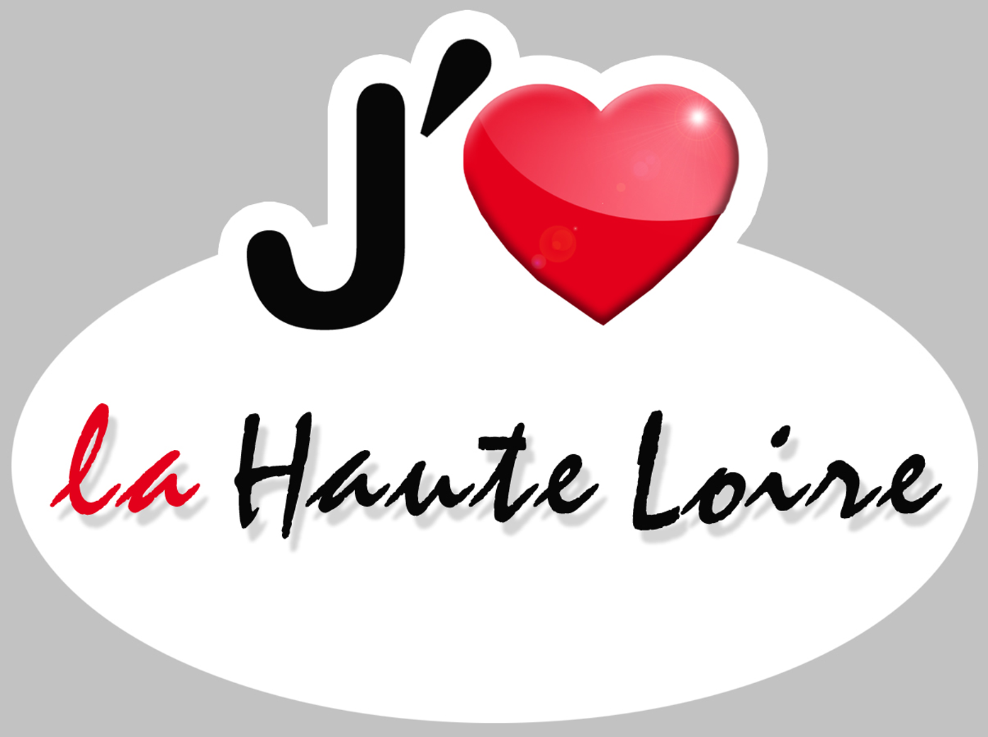 j'aime la Haute-Loire (5x3.7cm) - Sticker/autocollant