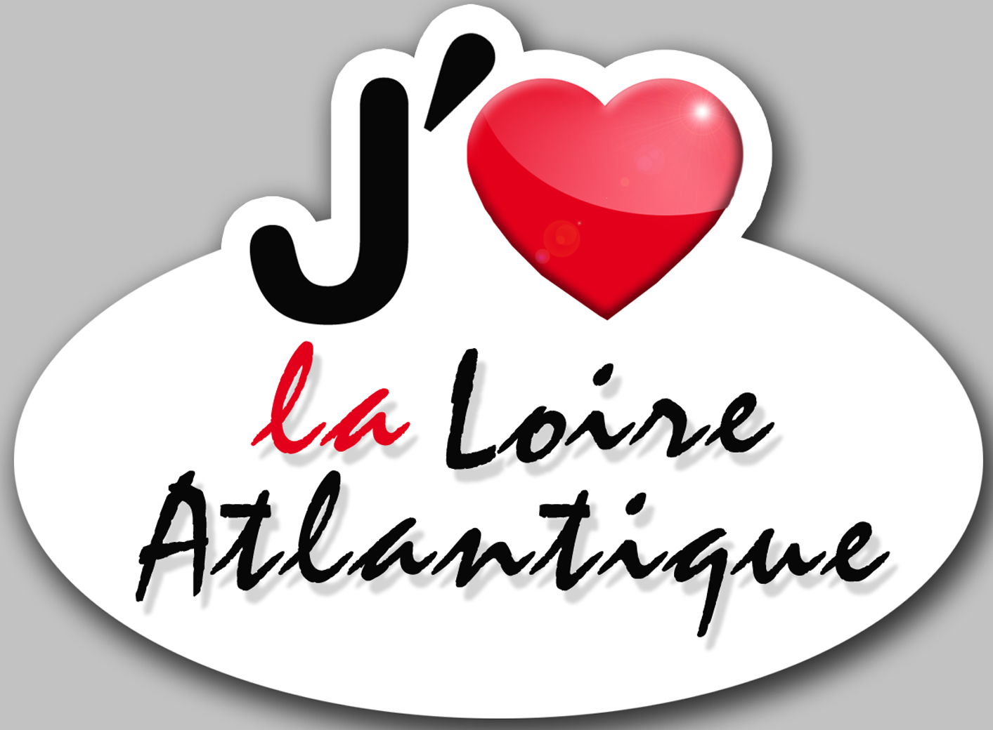 j'aime la Loire-Atlantique (5x3.7cm) - Sticker/autocollant