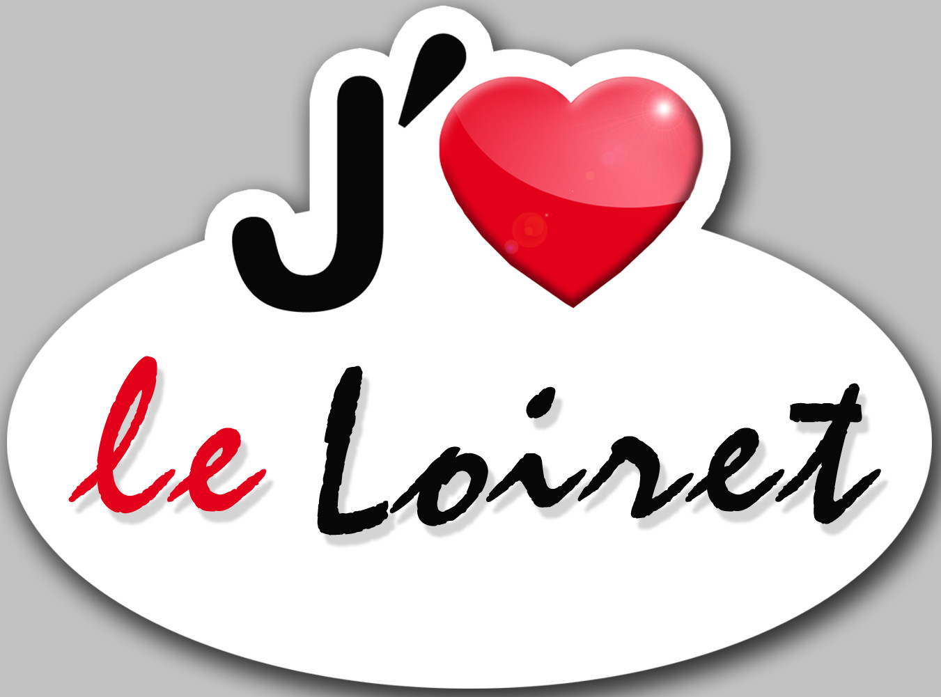 j'aime le Loiret (5x3.7cm) - Sticker/autocollant