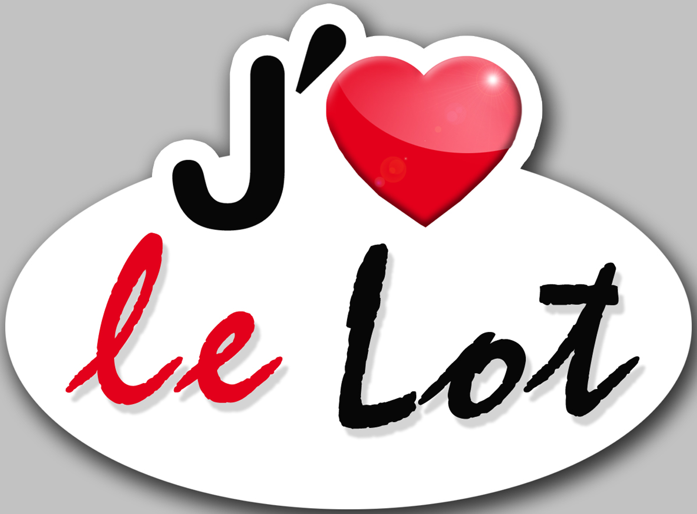 j'aime le Lot (5x3.7cm) - Sticker/autocollant