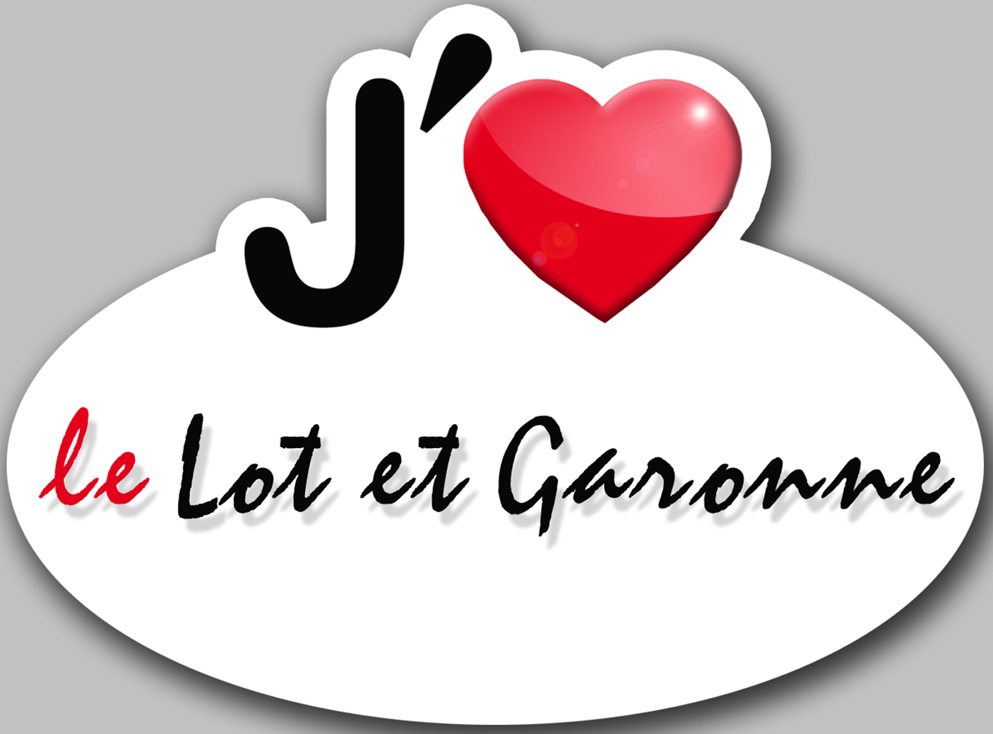 j'aime le Lot-et-Garonne (5x3.7cm) - Sticker/autocollant