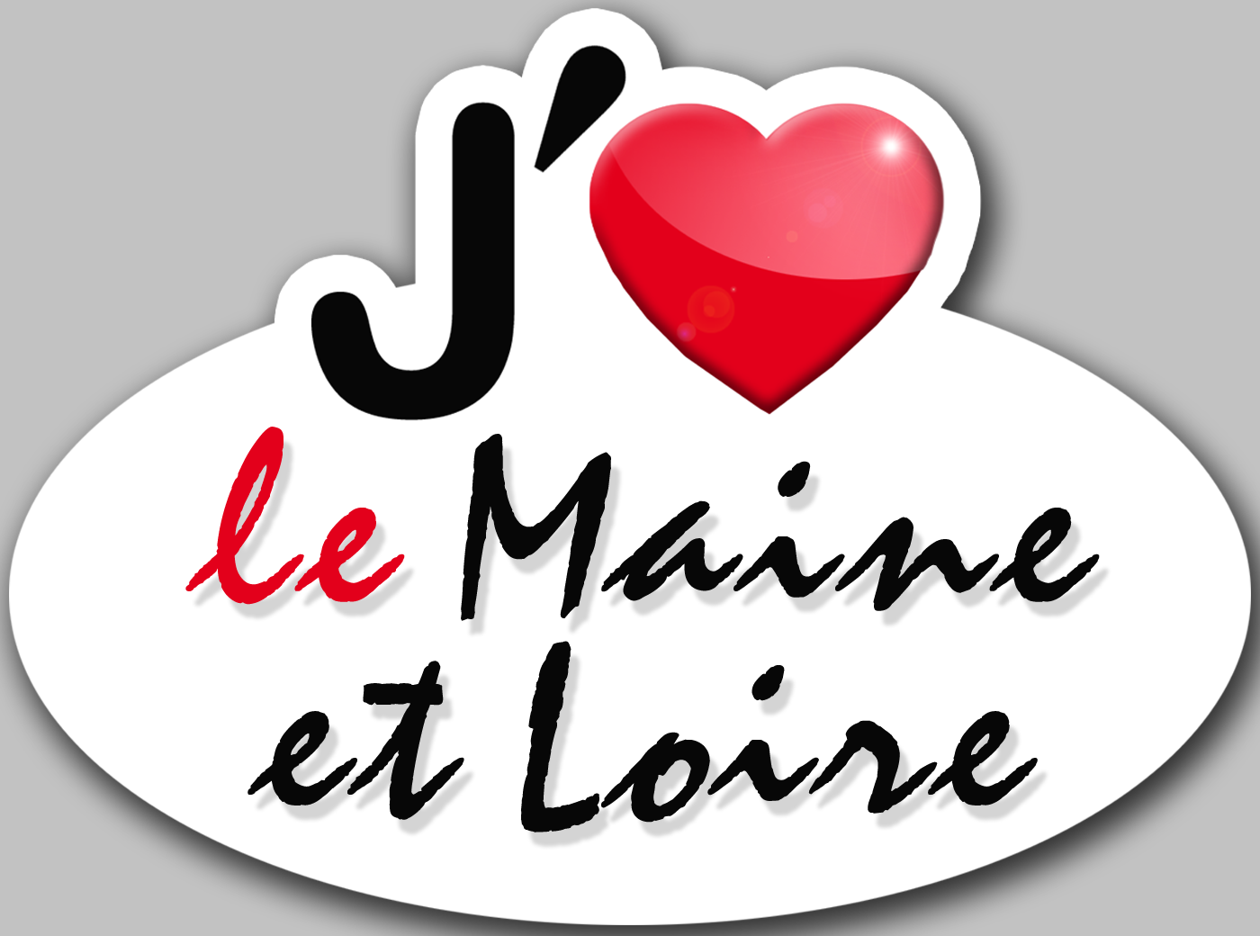 j'aime le Maine-et-Loire (5x3.7cm) - Sticker/autocollant