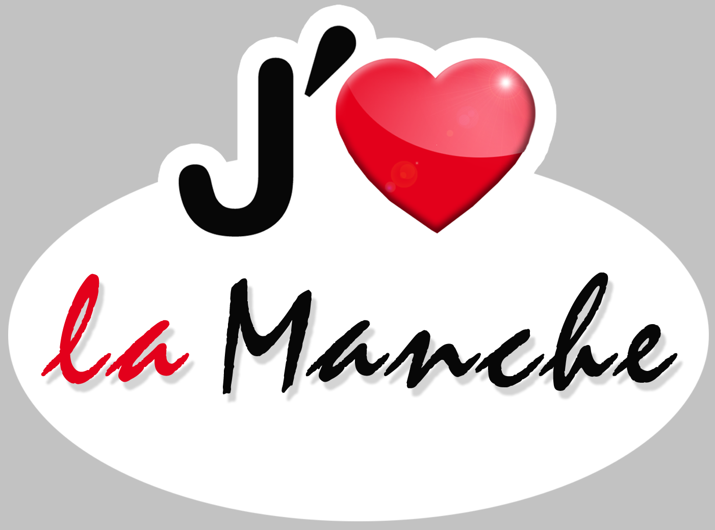 j'aime la Manche (5x3.7cm) - Sticker/autocollant