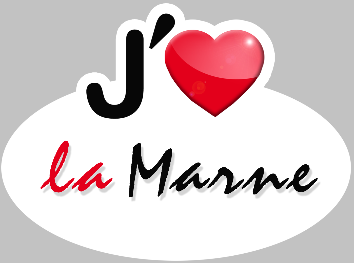 j'aime la Marne (5x3.7cm) - Sticker/autocollant