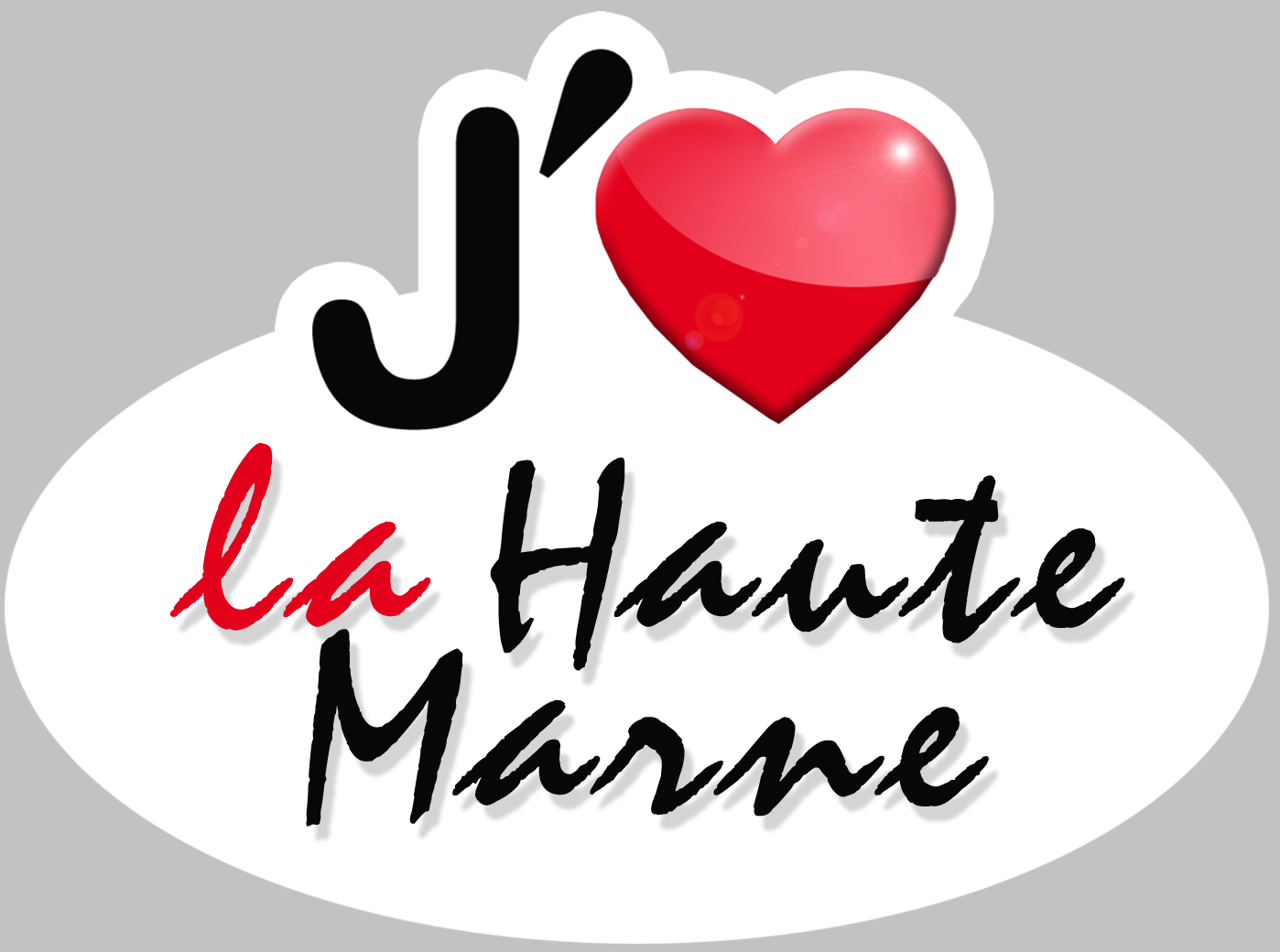 j'aime la Haute Marne (5x3.7cm) - Sticker/autocollant